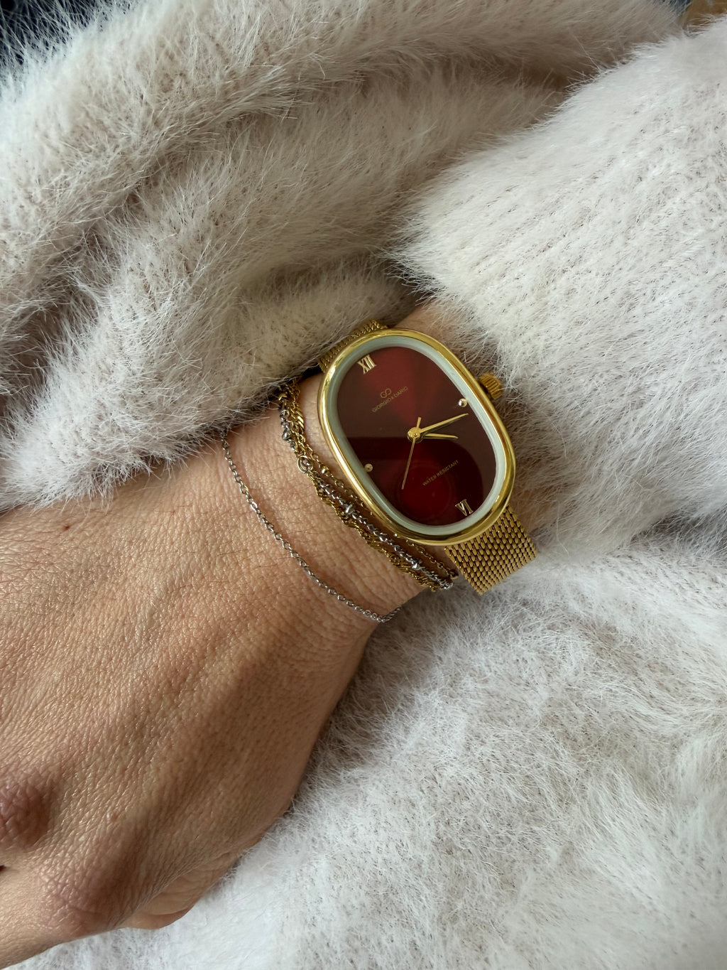 Relógio burgundy